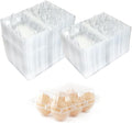 100 Pcs Plastic Transparent Egg Cartons - 2x3 Clear for 6 Eggs | Half Dozen | Bulk Clear Plastic Egg Cartons for Family Pasture Farm Market Kitchen Organization