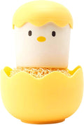 Cartoon Eggshell Dish,Cleaning Brush Long Lasting,Easy to Grip Cute Kitchen Scrub Brush,for Fresh Eggs and Incubator Scrub Brush for Washing Dishes Kitchen Utensils (Yellow)