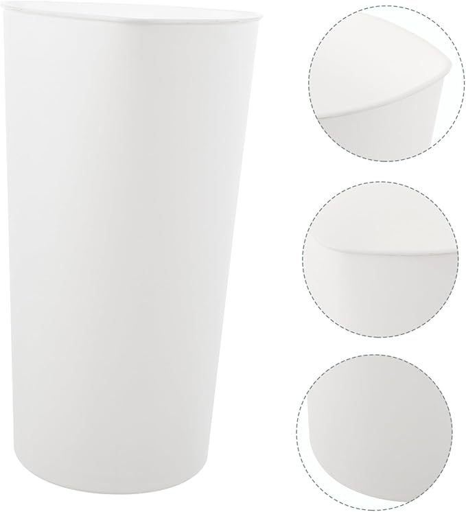 VICASKY White Triangle Flower Bucket Decorative Storage Pot Flowers Plastic Tub Basket Utility Bucket Rustic Floor Vase Farmhouse Style