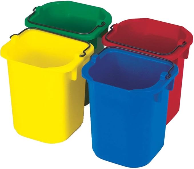 Rubbermaid Commercial Products Heavy-Duty Cleaning Pail 5-Quart Yellow Utility Bucket with Built-In Spout and Handle for House Cleaning/Storage/Livestock Feeding/Car Washing