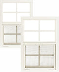 Shed Windows 12x18 (2-Pack) | Sliding Windows with Tempered Glass & Screens | Flush Mount, White Aluminum Frames for Sheds, Chicken Coops & Playhouses