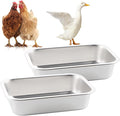 2 Pack Heavy Duty Metal Chicken Feeder Trough Water Feeder Large Capacity Feed Trough Bucket for Chicken Duck Pig Deer Livestock Pet Poultry
