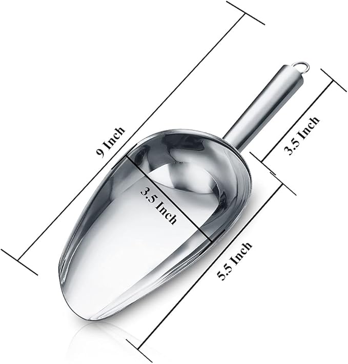 Premium Stainless Steel Cookie & Ice Cream Scoop - Dog Food & Utility Scoop - Dishwasher Safe (Silver/8oz/9 Inch)