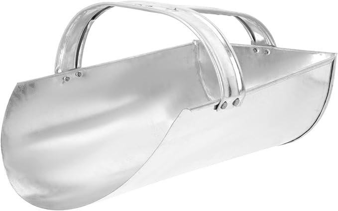 1pc Galvanized Feed Scoop Heavy Duty Handle Capacity Breeding Feed Shovel