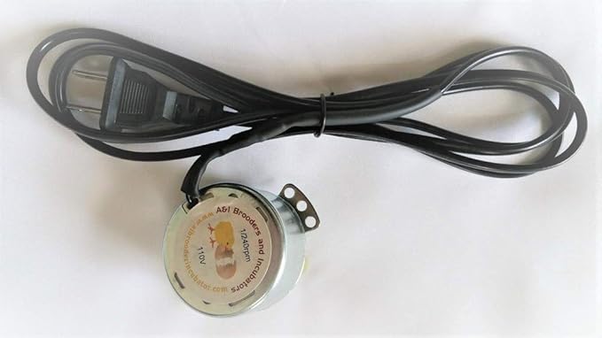 A&I Brooders and Incubators Egg Tray Turning Motor 110Volt AC 1/240 RPM with 2 Prong Plug for Incubator New!