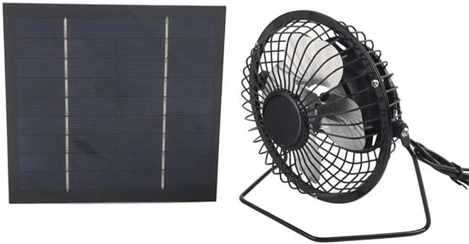 4Inch Solar Panel Fan Kit, USB 5W Solar Powered Pet House Cooling, Chicken Coop Ventilation, Small Space Cooling, Window Exhaust Fan For Shed, Chicken Coop, Greenhouse