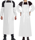 ELEBOX Waterproof Oil Proof Bib Apron Utility Apron Chemical Resistant Apron with Sleeve Work Apron Ultra Lightweight