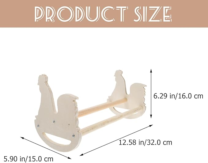 Chicken Swing Chicken Perch Natural Wooden Jungle Gym Roosting Bar Chick Stand for Hens Handmade Coop Swing Toys