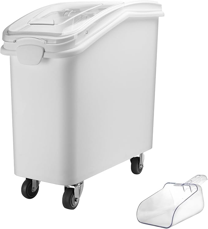 Ingredient Storage Bin,21 Gallon Dispenser Bin with Scoop for Dry Food, Sugar, Baking Supplies,Kitchen Rice Cereal Flour Bin,BPA Free,Pet Food Storage Container,Dog Cat Birds Food (21 Gallon)
