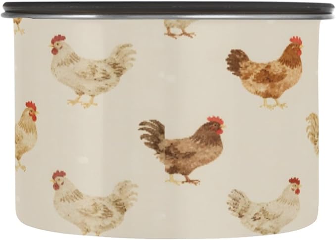 Farmhouse Chickens Coffee Canister 17oz Stainless Steel Airtight Food Storage Container with Lid for Beans/Cereal Preserval