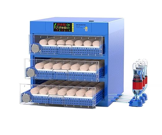 Eggs Incubator for Hatching Eggs, Automatic Egg Turning and Humidity Control, Automatic Water Adding, Egg Candler, Poultry Egg Incubators for Chicken Duck Goose Pigeon Quail (Blue, 192 Eggs)
