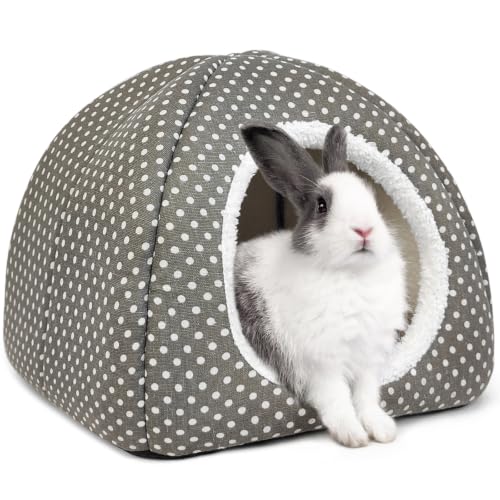 Rabbit Hideout Large Bunny Bed Washable Rabbit House - Grey, Foam by Tierecare