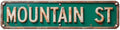 Decorative Tin Sign 16 * 4 Inches for Backyard,"Mountain St" Patio, Ranch - Homestead Vintage Farm Decor