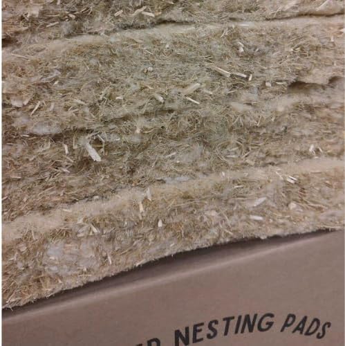 (New) Naturally Grown US Hemp Fiber Chicken Nesting Pads, for Hen Nesting Boxes or Chicken Coops. Super Absorbent, Nest Forming, Thermoretentive and Sustainable. 12”x12” (10 pack). Made in the USA.