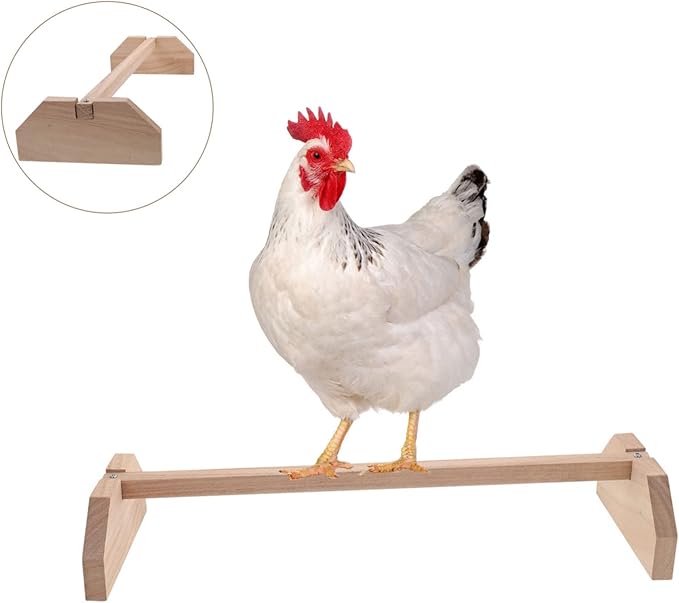 BESPORTBLE Bite Resistant Wooden Chicken Perch Stand for Hens and Birds Safe Chewable Roosting Bar for Chick Brooder and Coop Natural Bird Perches for Parrots and Pets Chick Training