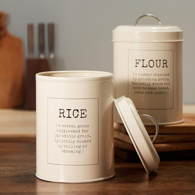 Luxshiny Large Capacity Airtight Rice Container with Scoop 8.66X5.90X5.90In Food Storage Bin for Kitchen Pantry Grain Preservation