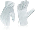 Goatskin Leather Work Gloves - Flexible Grip for Driving, Warehouse, Gardening & DIY Projects