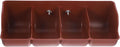 FAVOMOTO Pig Feeder Plastic Trough, 4-Compartment Feeding Groove for Livestock Farm Pig Manger Brown 18. 1 X 6. 3 X 5. 1 Inch