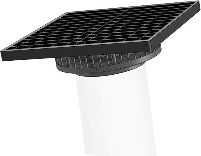 Solar Exhaust Fan, 2500RPM High CFM Ventilation for Up to 500 Sq.Ft Solar Attic Fan, IP65 Waterproof, Auto On/Off, Whisper Quiet - Easy DIY Installation for Garage, Greenhouse, Shed, Roof Vent (15W)