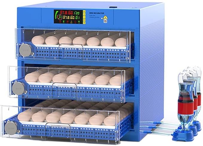 192 Eggs Automatic Egg Incubator, LED High-Efficiency Automatics Egg Turning & Temperature Control, Ventilation Egg Incubators for Hatching Chicken Duck Goose Birds (192 Egg)