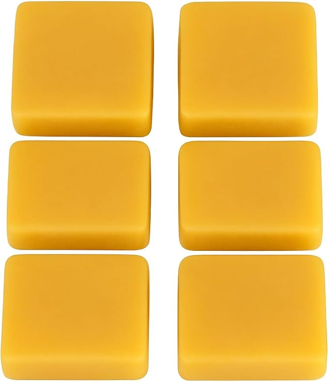 Pure Beeswax Blocks – USA Made, Beekeeper Crafted – Natural Beeswax Bar for Crafting, Woodworking, Lip Balm, Cast Iron Seasoning – Premium Quality, Eco-Friendly, Chemical-Free (6 Pack)