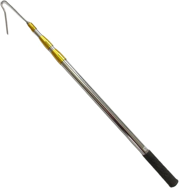 Chicken Catcher Extension Rod Hook Stainless Steel Poultry Catcher Extendable to 52 Inch, Long Handle Farm Tool for Chicken Duck Turkey Safe Handling