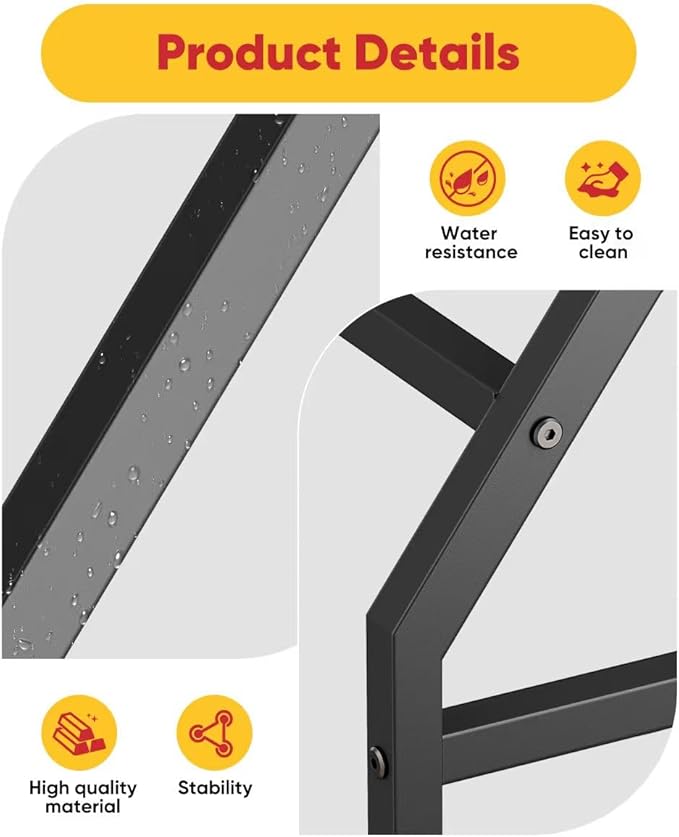 Chicken Perch Swing with Ladder for Coop, Metal Frame Chicken Roosting Bars for 8-10 Hens, Pet Swing Set for Backyard Poultry Farm Roost, Ideal for Chickens' Health and Happiness, Black