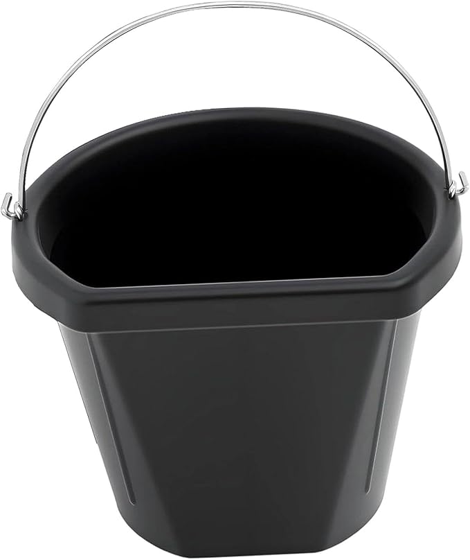 Horse Feed Bucket Water Bowl Multipurpose Storage Bin with Handle Utility Bucket Rubber Feeder for Outdoor Farm Pasture Ranch