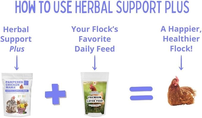 Pampered Chicken Mama Herbal Support Plus Poultry Treat for Overall Health | Mix with Layer Feed, Chick Starter, Chicken Scratch (1.25 Pound)
