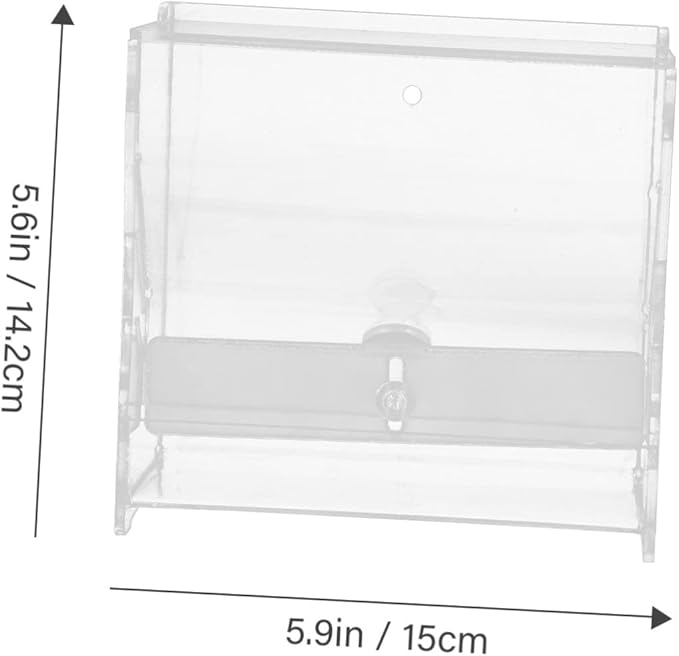 VANZACK Automatic Chicken Feeder Acrylic Food Bowl for Routine Chickens PET Cage Feeding Container 1.5L Capacity for Parrots and Cockatiels