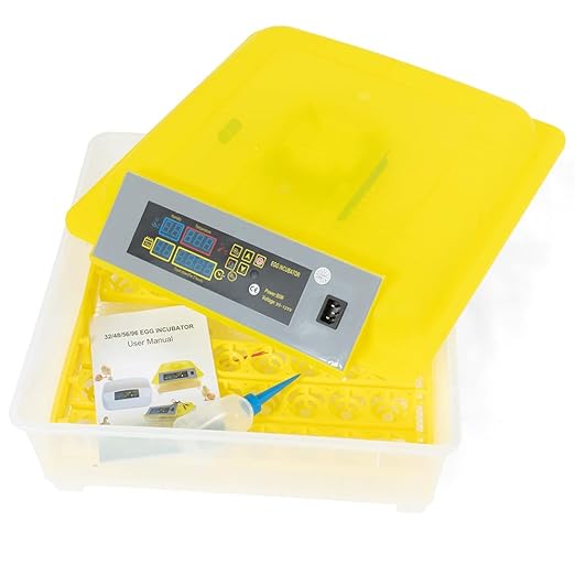 CROSSDESIGN Automatic Digital Egg Incubator 48 Eggs Poultry Hatcher Machine Breeder w/Temperature Control & Auto Turning for Hatching Chicken Duck Goose Quail Birds