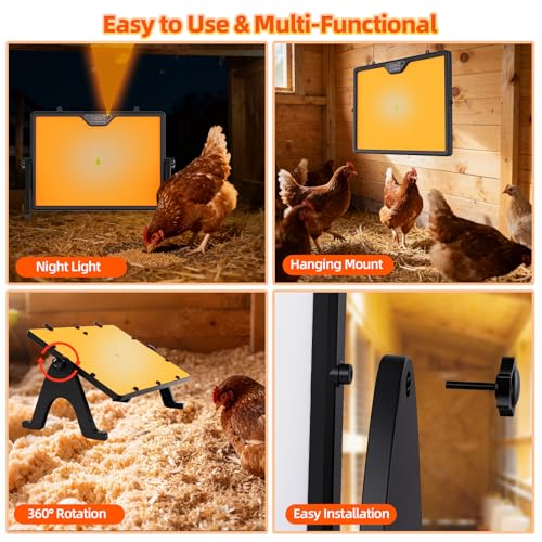 180W Smart Brooder Heat Plate with Remote, Dual-Sided Brooder Plate - Charcoal Black, ABS + aluminum-plastic panel, 4 Timer Modes - Image 6