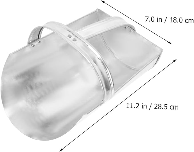 1pc Galvanized Feed Scoop Heavy Duty Handle Capacity Breeding Feed Shovel