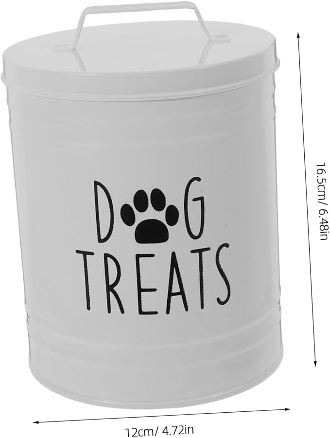 ABOOFAN 1piece Metal Dog Food Storage Container Airtight Lid Compact Design for Dog Treats and Supplies Safe Convenient Home Organizer