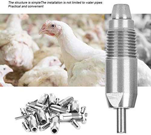 10pcs Automatic Chicken Waterer Nipple Drinker Stainless Steel Chicken Water Nipple Drinker Feeder Automatic Chicken Drinking Nipple