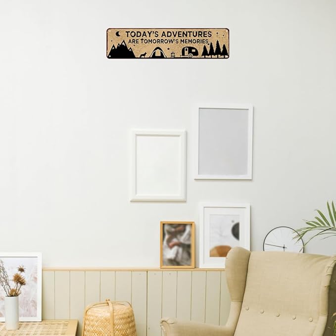 Camping Decor Camper Signs Rv Accessories Vintage Metal Tin Sign Outside Camping Sign Rv Wall Decor Today's Adventure Are Tomorrow's Memories Sign Campers Gifts Campsite Decorations 16x4 Inches