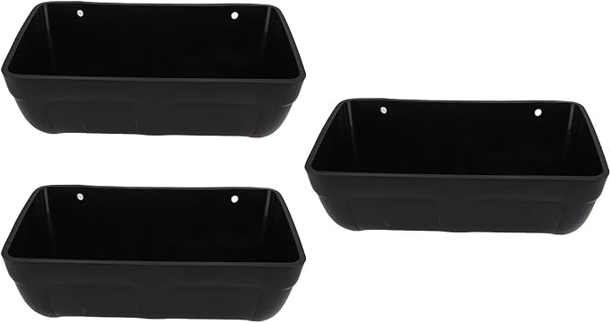 Hanging Poultry Feeder Large Capacity Space Saving Plastic Hanging Chicken Feeder Trough for Farm (Black)