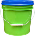 House Naturals 2 Gallon Food Grade - BPA Free Made in USA Buckets Lime Color pails with Screw On Gasket Lids (1, Lime - Blue lids)