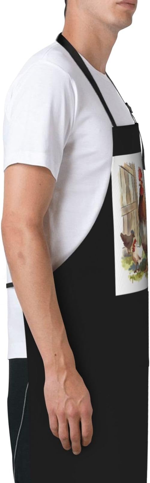 Farm Animals Aprons for Women with 2 Pockets, Kitchen Cooking Apron for Men, Water and Oil Resistant, Adjustable Bib Apron Extra Long Work Aprons for Dishwashing, Dog Grooming