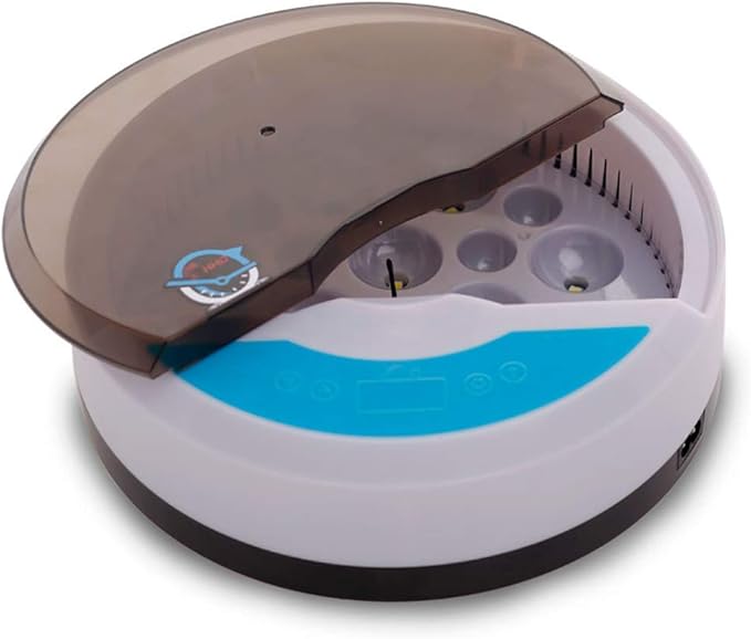 Hatching Egg Incubator,Egg Incubator with Automatic Temperature and Humidity Control,Mini Digital Poultry Hatcher Machine with 9 LED Lights Egg Candler Tester