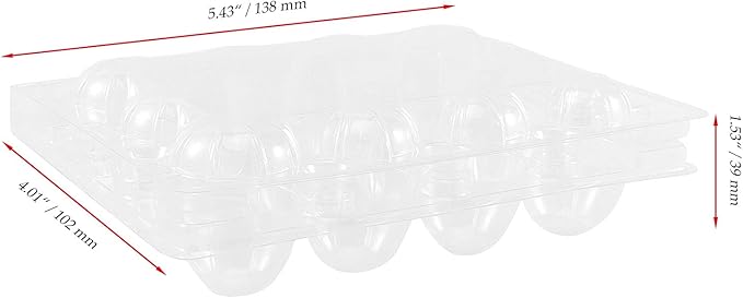 JOIKIT 150 PCS 12 Cavity Clear Plastic Quail Egg Cartons, PVC Stackable Egg Storage Box with Hinge Lid, Small Quail Egg Holder Cartons Cheap Bulks for Quail Eggs Farm Market Refrigerator Display