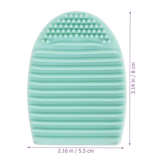 Beaupretty Makeup Brush Cleaning Mat Silicone Egg Shape Scrubber Pad Reusable Durable 3.14X2.16X1.18In for Travel Gym Home Use