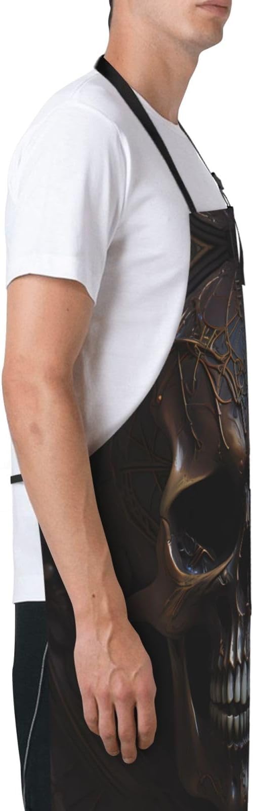 Dogs and Roses Heavy Duty Waterproof Apron with Pockets for AdultsResistant Grilling, Gardening, Painting