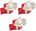 J. J. Keller SAFEGEAR Red Cowhide Leather Work Gloves - 3 Pairs