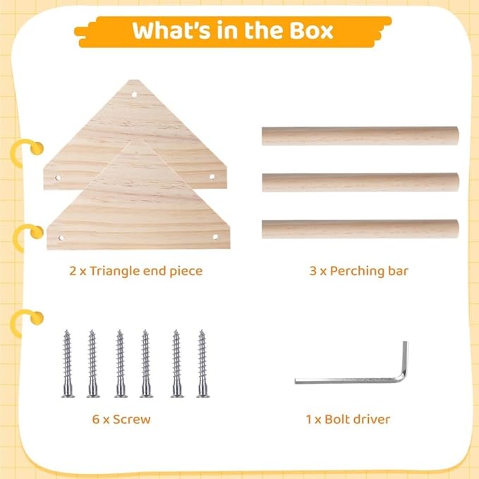 BOSREROY Chick Jungle Gym Stand, 7.9 x 6.9 x 4.14’’ Wooden Perch for Chick Training, Entertaining Chicken Roosting Bar, Perch Toy in Coop & Brooder for Chicks