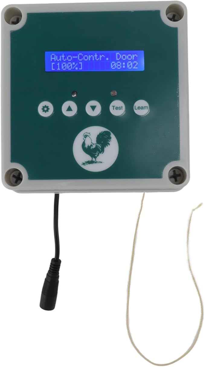 IP44 Rated Automatic Chicken Coop Door Opener Kit with Timer Remote Control for Poultry House Security (US Plug)