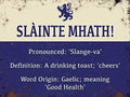 Wall Decor Scotland Slainte Mhath! Tin Sign 8" w x 12" h Vintage Signs Metal Unique Plaques Poster for Pub Garage Man Cave Cafe