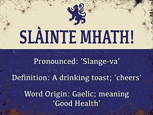 Wall Decor Scotland Slainte Mhath! Tin Sign 8" w x 12" h Vintage Signs Metal Unique Plaques Poster for Pub Garage Man Cave Cafe
