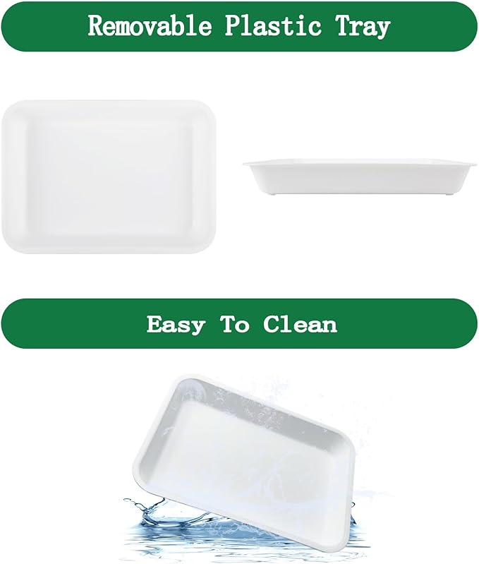 Chicken Feeder or Waterer Kit,Ground Wooden Platform Feeders with Removable Plastic Tray for Wild Bird,Bluebird,Chicken