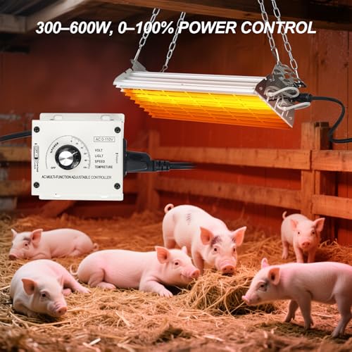 600W Chicken Coop Heater, Carbon FiberChicken Heater for Coop with Adjustable Heating - Image 5